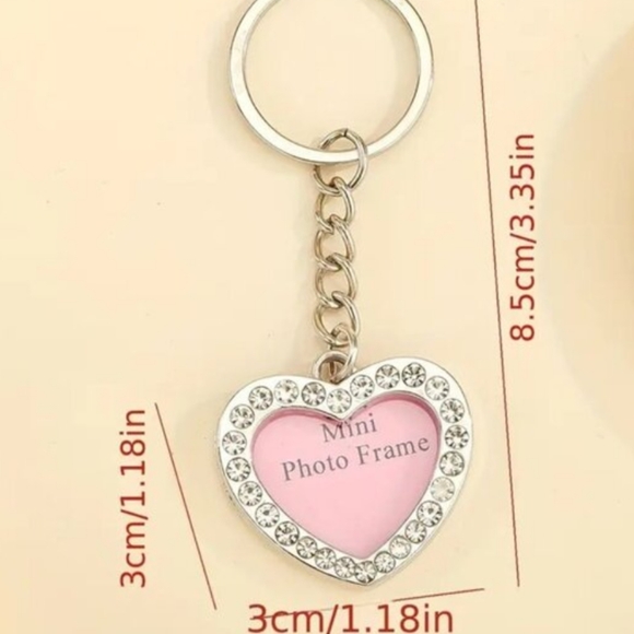 ⭐NWT Picture Frame Rhinestone Bag Charm Keychain - Picture 4 of 4